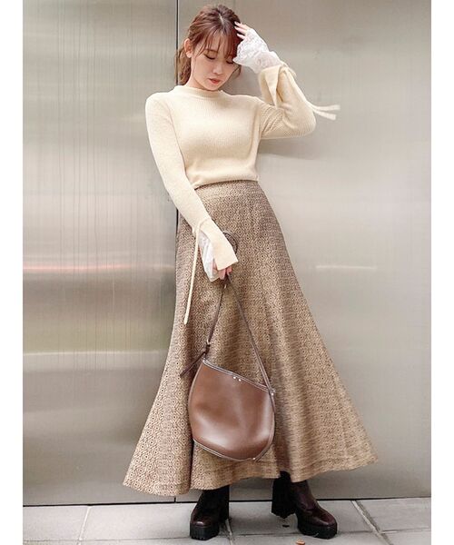 dazzlin（ダズリン）の「レースモールリブニット（ニット/セーター・レディース・ブラック/アイボリー/グレー・FREE）」の11枚目の写真