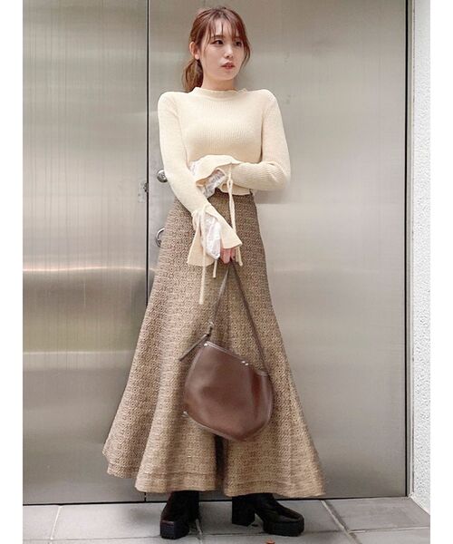 dazzlin（ダズリン）の「レースモールリブニット（ニット/セーター・レディース・ブラック/アイボリー/グレー・FREE）」の8枚目の写真