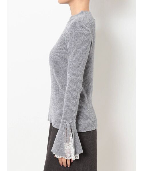 dazzlin（ダズリン）の「レースモールリブニット（ニット/セーター・レディース・ブラック/アイボリー/グレー・FREE）」の6枚目の写真