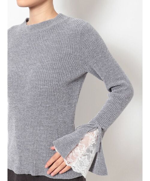 dazzlin（ダズリン）の「レースモールリブニット（ニット/セーター・レディース・ブラック/アイボリー/グレー・FREE）」の14枚目の写真