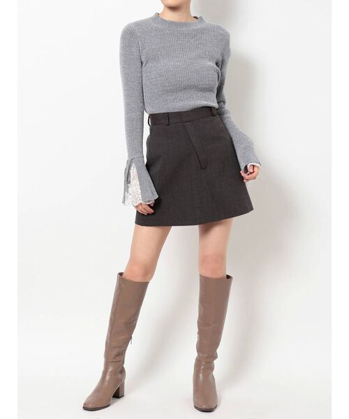 dazzlin（ダズリン）の「レースモールリブニット（ニット/セーター・レディース・ブラック/アイボリー/グレー・FREE）」の19枚目の写真