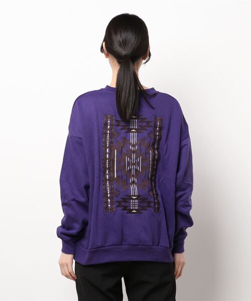 チャイハネ（チャイハネ）の「【チャイハネ】ネイティブ柄刺繍トップス プルオーバー（スウェット・レディース・ホワイト/パープル/ブルー・FREE）」の9枚目の写真