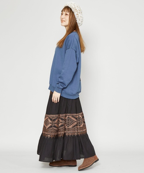 チャイハネ（チャイハネ）の「【チャイハネ】ネイティブ柄刺繍トップス プルオーバー（スウェット・レディース・ホワイト/パープル/ブルー・FREE）」の11枚目の写真