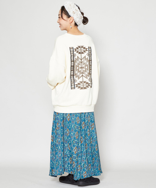 チャイハネ（チャイハネ）の「【チャイハネ】ネイティブ柄刺繍トップス プルオーバー（スウェット・レディース・ホワイト/パープル/ブルー・FREE）」の21枚目の写真