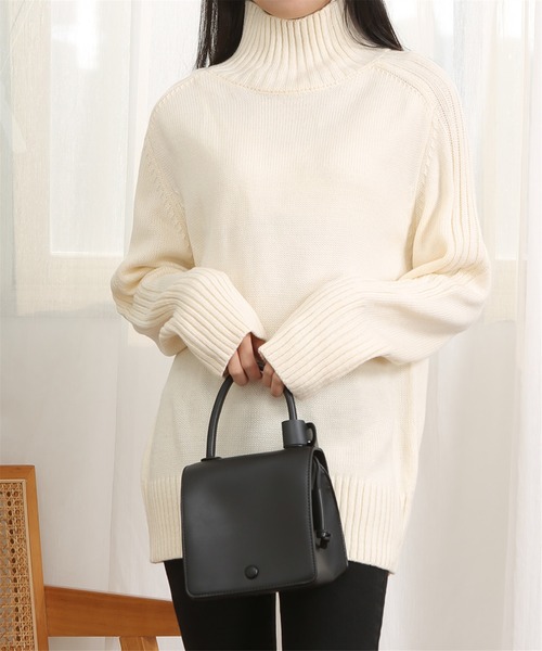 MAISON DE THERESE（メゾン ド テレーズ）の「タートルネック　ニットトップス（ニット/セーター・レディース・ブラック/モカ/ネイビー/カーキ/ライトブラウン/Off White・FREE）」の13枚目の写真