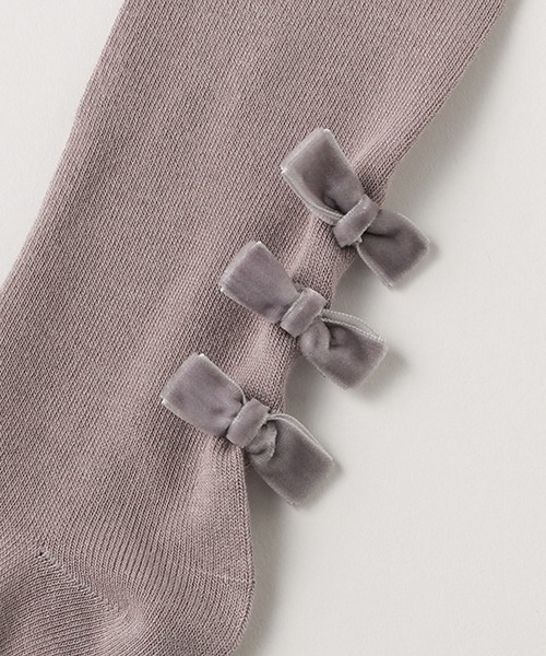 petit main（プティマイン）の「メニーリボンタイツ（タイツ/ストッキング・キッズ・ライトピンク/アイボリー/チャコール・130cm/90cm/110cm/120cm/100cm/80ｃｍ）」の9枚目の写真