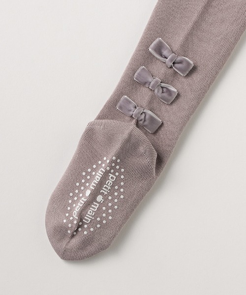 petit main（プティマイン）の「メニーリボンタイツ（タイツ/ストッキング・キッズ・ライトピンク/アイボリー/チャコール・130cm/90cm/110cm/120cm/100cm/80ｃｍ）」の10枚目の写真