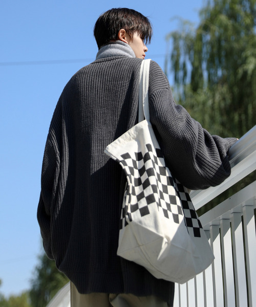 neos（ネオス）の「【neos -addictive design-】ルーズシルエット バルーンスリーブ 畦編み ニット カーディガン（カーディガン/ボレロ・メンズ・ホワイト/チャコールグレー/ブラウン/ブルーグレー・MEDIUM/LARGE）」の18枚目の写真