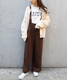 起毛サスペンダーワイドサロペット