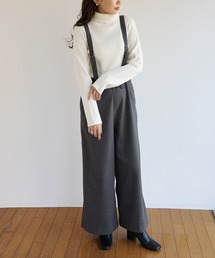 起毛サスペンダーワイドサロペット