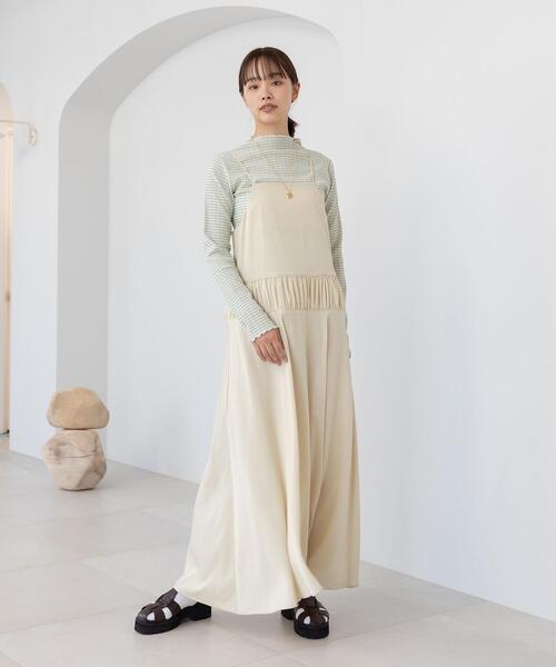 CITEN（シテン）の「＜CITEN（シテン）＞ウエストギャザーキャミ ワンピース（ワンピース・レディース・ネイビー/クリーム・FREE）」の7枚目の写真