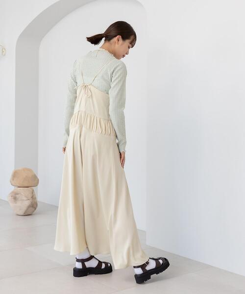 CITEN（シテン）の「＜CITEN（シテン）＞ウエストギャザーキャミ ワンピース（ワンピース・レディース・ネイビー/クリーム・FREE）」の8枚目の写真