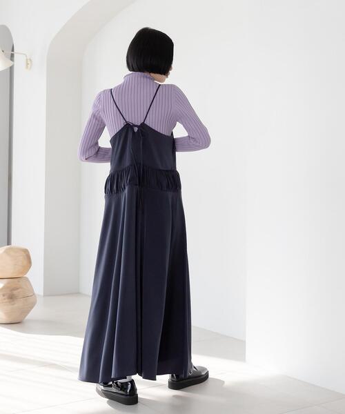 CITEN（シテン）の「＜CITEN（シテン）＞ウエストギャザーキャミ ワンピース（ワンピース・レディース・ネイビー/クリーム・FREE）」の6枚目の写真