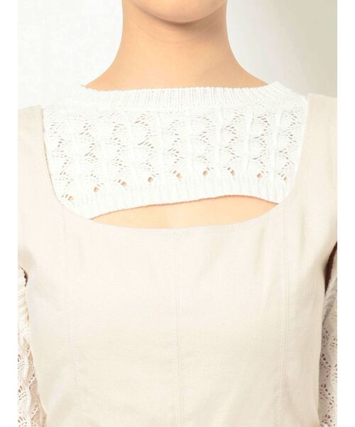 MERCURYDUO（マーキュリーデュオ）の「バックプリーツデニムキャミジャンスカ（ワンピース・レディース・インディゴブルー/アイボリー/ラベンダー・MEDIUM/SMALL）」の7枚目の写真