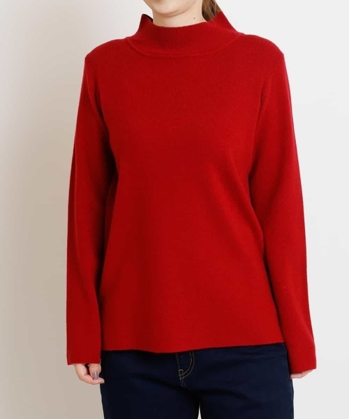 a.v.v(アーヴェヴェ)の「【洗濯機で洗える】ハイネックニットプルオーバー(ニット/セーター・レディース・レッド/クリーム/ネイビー/アイボリー/モカ/ブラック・34/38/36/40/42)」の10枚目の写真