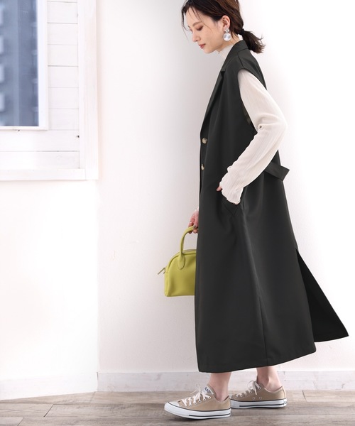 classicalelf（クラシカルエルフ）の「ハンサム派必見。ノースリーブロングトレンチコート（トレンチコート・レディース・ブラック/ベージュ/グレイッシュベージュ・MEDIUM/LARGE/X-LARGE）」の11枚目の写真