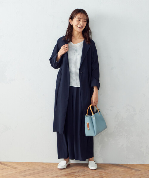 COMME CA ISM(コムサイズム)の「★TVドラマ着用商品★ 【2WAY】ノーカラーコート チュニックワンピース(ノーカラーコート・レディース・ネイビー/グレイッシュベージュ・MEDIUM/LARGE)」の20枚目の写真