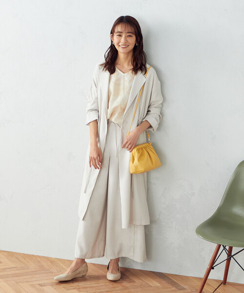 COMME CA ISM(コムサイズム)の「★TVドラマ着用商品★ 【2WAY】ノーカラーコート チュニックワンピース(ノーカラーコート・レディース・ネイビー/グレイッシュベージュ・MEDIUM/LARGE)」の18枚目の写真