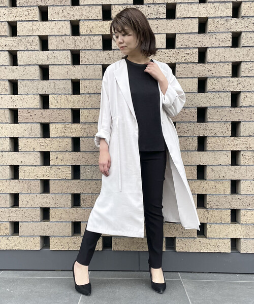 COMME CA ISM(コムサイズム)の「★TVドラマ着用商品★ 【2WAY】ノーカラーコート チュニックワンピース(ノーカラーコート・レディース・ネイビー/グレイッシュベージュ・MEDIUM/LARGE)」の14枚目の写真