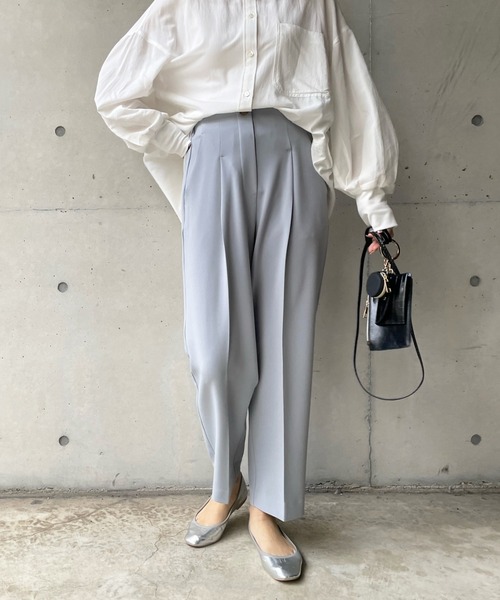 DouDou（ドゥドゥ）の「ハイウエストパンツ（その他パンツ・レディース・スカイブルー/ブラック/ライトベージュ・FREE）」の12枚目の写真