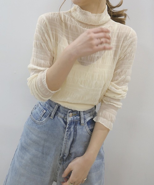 シャーリングシアートップ CITEN＞ シアー シャーリング トップ
