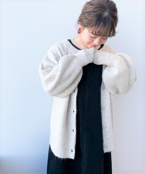 studio CLIP(スタディオクリップ)の「【WEB限定】洗える5ゲージパフスリーブ2WAYカーディガン(カーディガン/ボレロ・レディース・ブラック/ネイビー/グレー/ピンク/アイボリー・MEDIUM/LARGE)」の3枚目の写真