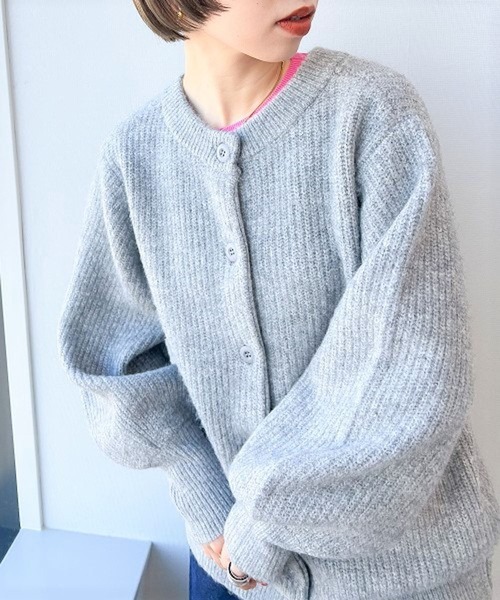studio CLIP(スタディオクリップ)の「【WEB限定】洗える5ゲージパフスリーブ2WAYカーディガン(カーディガン/ボレロ・レディース・ブラック/ネイビー/グレー/ピンク/アイボリー・MEDIUM/LARGE)」の2枚目の写真