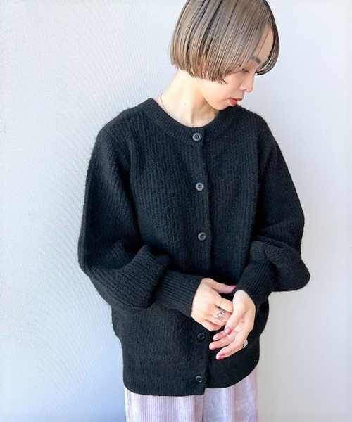 studio CLIP(スタディオクリップ)の「【WEB限定】洗える5ゲージパフスリーブ2WAYカーディガン(カーディガン/ボレロ・レディース・ブラック/ネイビー/グレー/ピンク/アイボリー・MEDIUM/LARGE)」の1枚目の写真