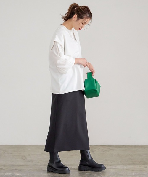 KOBE LETTUCE(コウベレタス)の「サイドベルト付きストレートスカート(スカート・レディース・ブラック/ベージュ/モカ・FREE)」の11枚目の写真