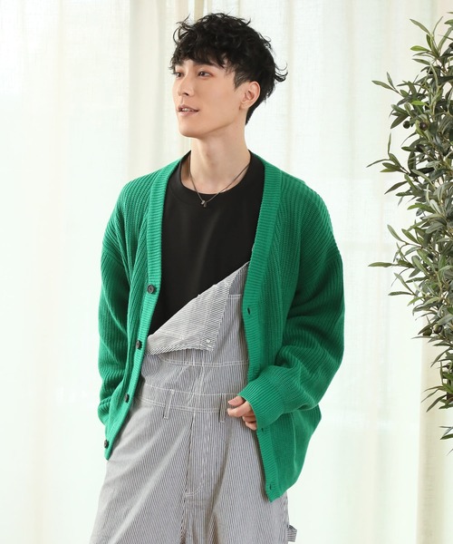 TopIsm（トップイズム）の「ハイバルキー 片畦 ワイドカーディガン（カーディガン/ボレロ・メンズ・ホワイト/チャコールグレー/ライトグレー/ブラック/ダークブラウン/ネイビー/サックスブルー/グリーン/グレイッシュベージュ・LL/M/L）」の8枚目の写真