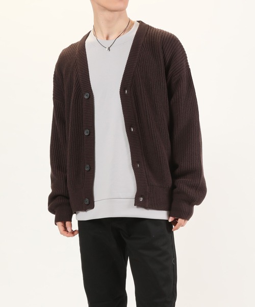 TopIsm（トップイズム）の「ハイバルキー 片畦 ワイドカーディガン（カーディガン/ボレロ・メンズ・ホワイト/チャコールグレー/ライトグレー/ブラック/ダークブラウン/ネイビー/サックスブルー/グリーン/グレイッシュベージュ・LL/M/L）」の16枚目の写真