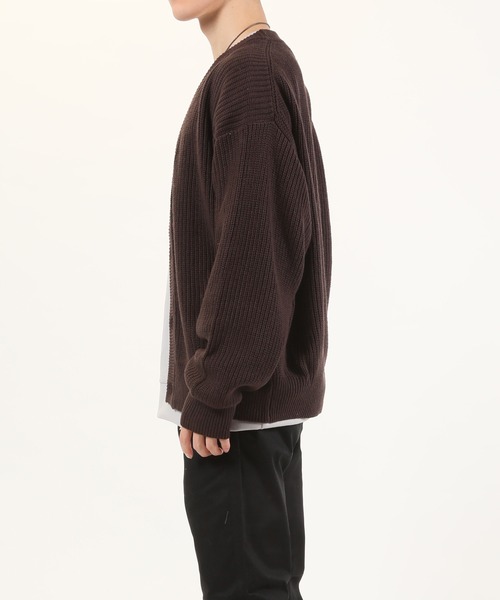 TopIsm（トップイズム）の「ハイバルキー 片畦 ワイドカーディガン（カーディガン/ボレロ・メンズ・ホワイト/チャコールグレー/ライトグレー/ブラック/ダークブラウン/ネイビー/サックスブルー/グリーン/グレイッシュベージュ・LL/M/L）」の12枚目の写真