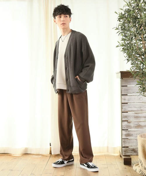 TopIsm（トップイズム）の「ハイバルキー 片畦 ワイドカーディガン（カーディガン/ボレロ・メンズ・ホワイト/チャコールグレー/ライトグレー/ブラック/ダークブラウン/ネイビー/サックスブルー/グリーン/グレイッシュベージュ・LL/M/L）」の13枚目の写真