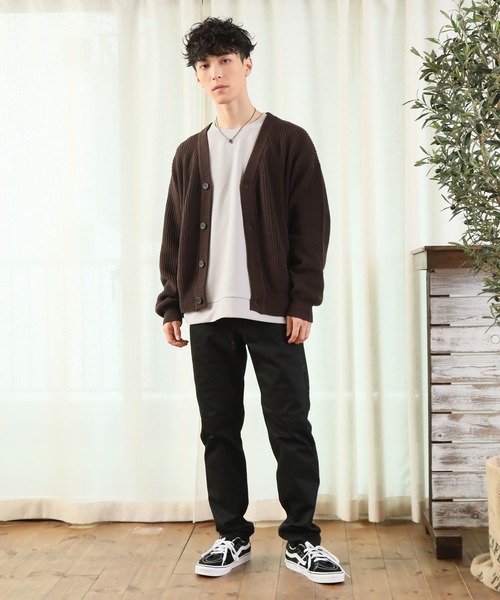 TopIsm（トップイズム）の「ハイバルキー 片畦 ワイドカーディガン（カーディガン/ボレロ・メンズ・ホワイト/チャコールグレー/ライトグレー/ブラック/ダークブラウン/ネイビー/サックスブルー/グリーン/グレイッシュベージュ・LL/M/L）」の15枚目の写真