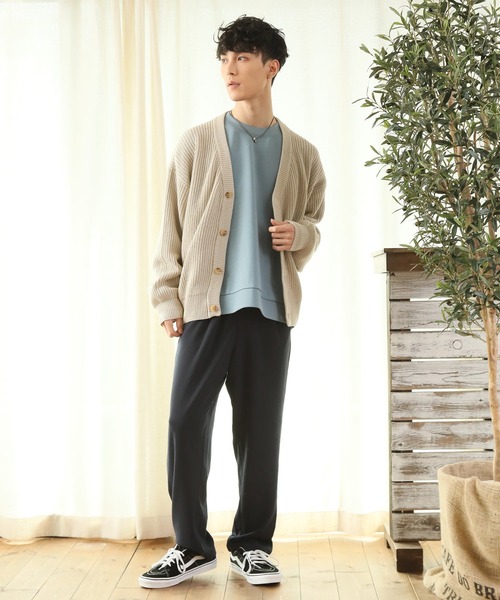 TopIsm（トップイズム）の「ハイバルキー 片畦 ワイドカーディガン（カーディガン/ボレロ・メンズ・ホワイト/チャコールグレー/ライトグレー/ブラック/ダークブラウン/ネイビー/サックスブルー/グリーン/グレイッシュベージュ・LL/M/L）」の19枚目の写真