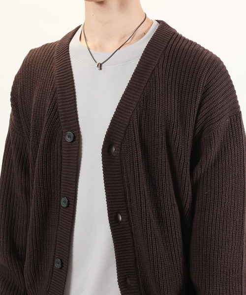 TopIsm（トップイズム）の「ハイバルキー 片畦 ワイドカーディガン（カーディガン/ボレロ・メンズ・ホワイト/チャコールグレー/ライトグレー/ブラック/ダークブラウン/ネイビー/サックスブルー/グリーン/グレイッシュベージュ・LL/M/L）」の14枚目の写真