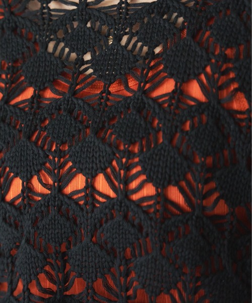 ANGIE（アンジー）の「透かし編み2WAYショートニットカーディガン（カーディガン/ボレロ・レディース・グリーン/アイボリー/ブルー/ブラック/ライム・FREE）」の11枚目の写真