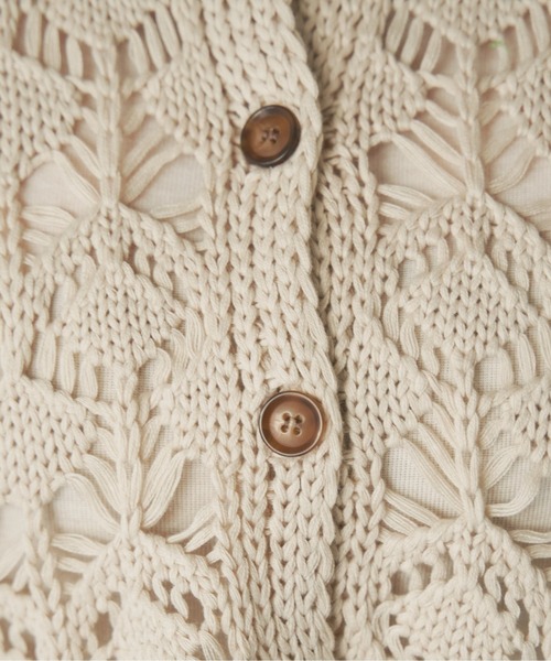 ANGIE（アンジー）の「透かし編み2WAYショートニットカーディガン（カーディガン/ボレロ・レディース・グリーン/アイボリー/ブルー/ブラック/ライム・FREE）」の7枚目の写真