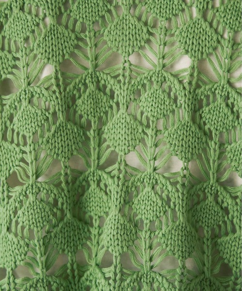 ANGIE（アンジー）の「透かし編み2WAYショートニットカーディガン（カーディガン/ボレロ・レディース・グリーン/アイボリー/ブルー/ブラック/ライム・FREE）」の15枚目の写真