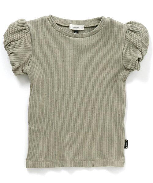 Seraph（セラフ）の「バルーン袖リブTシャツ（Tシャツ/カットソー・キッズ・オフホワイト/カーキ/サックスブルー/オレンジ/チャコール・110/140/130/90/100/80/120/95）」の4枚目の写真