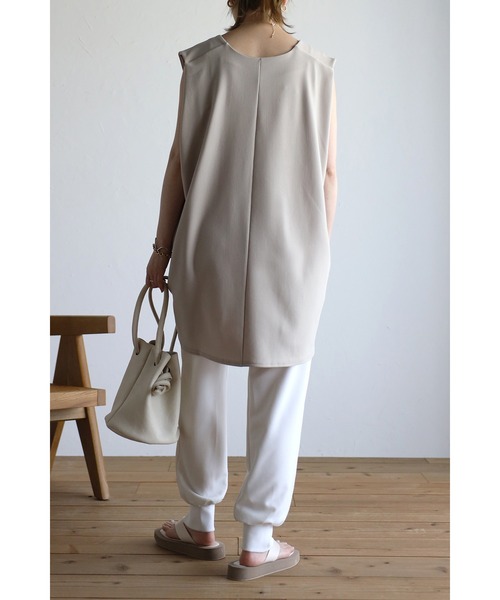 Bonjour Sagan（ボンジュールサガン）の「裾スリットジャージライクジョガーパンツ（その他パンツ・レディース・ブラック/ホワイト・FREE）」の7枚目の写真