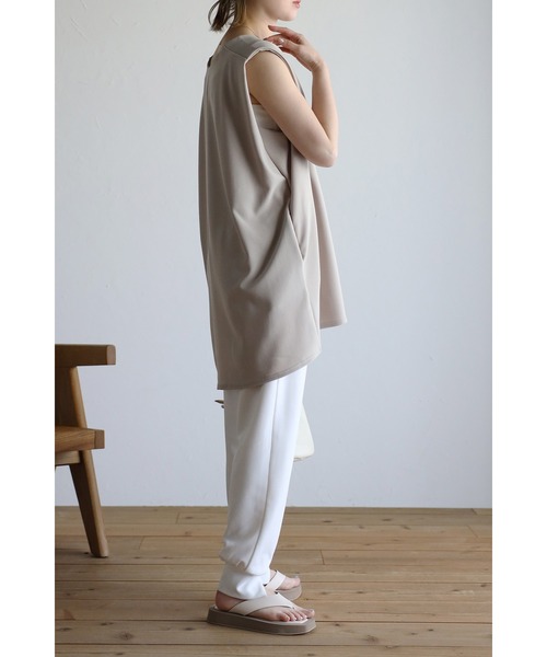 Bonjour Sagan（ボンジュールサガン）の「裾スリットジャージライクジョガーパンツ（その他パンツ・レディース・ブラック/ホワイト・FREE）」の5枚目の写真