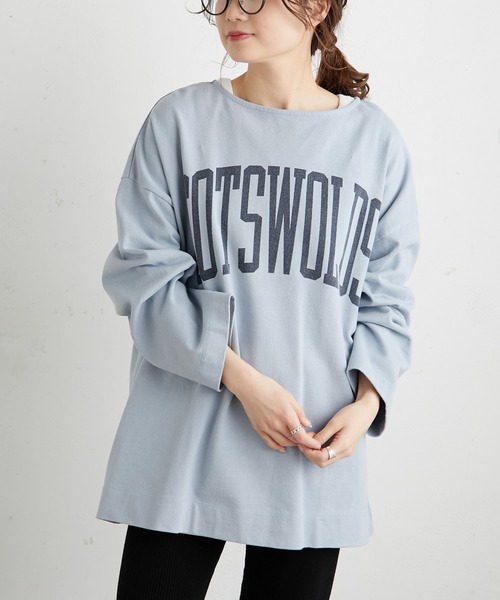 PUAL CE CIN（ピュアルセシン）の「ビッグロゴプリント ロングスリーブ（Tシャツ/カットソー・レディース・ホワイト系1/ホワイト系2/ベージュ/サックスブルー・FREE）」の2枚目の写真