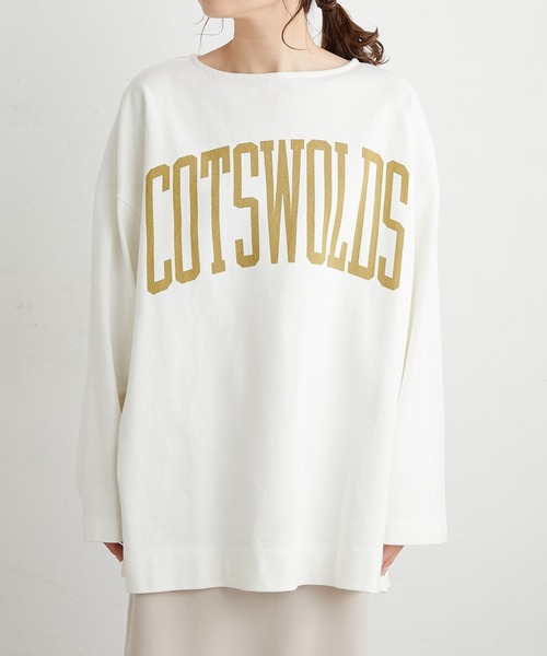 PUAL CE CIN（ピュアルセシン）の「ビッグロゴプリント ロングスリーブ（Tシャツ/カットソー・レディース・ホワイト系1/ホワイト系2/ベージュ/サックスブルー・FREE）」の5枚目の写真