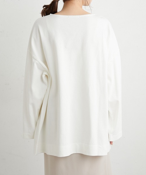 PUAL CE CIN（ピュアルセシン）の「ビッグロゴプリント ロングスリーブ（Tシャツ/カットソー・レディース・ホワイト系1/ホワイト系2/ベージュ/サックスブルー・FREE）」の7枚目の写真