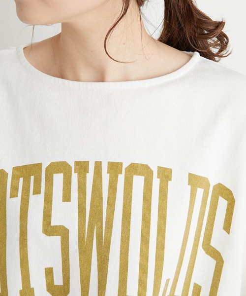 PUAL CE CIN（ピュアルセシン）の「ビッグロゴプリント ロングスリーブ（Tシャツ/カットソー・レディース・ホワイト系1/ホワイト系2/ベージュ/サックスブルー・FREE）」の8枚目の写真