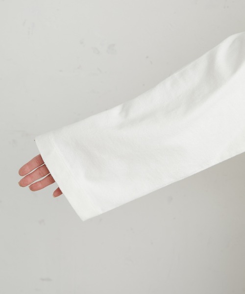 PUAL CE CIN（ピュアルセシン）の「ビッグロゴプリント ロングスリーブ（Tシャツ/カットソー・レディース・ホワイト系1/ホワイト系2/ベージュ/サックスブルー・FREE）」の9枚目の写真