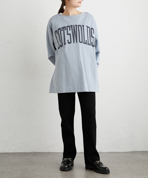 PUAL CE CIN（ピュアルセシン）の「ビッグロゴプリント ロングスリーブ（Tシャツ/カットソー・レディース・ホワイト系1/ホワイト系2/ベージュ/サックスブルー・FREE）」の16枚目の写真