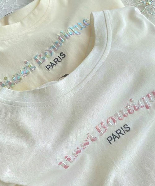 lissi Boutique（リージーブティック）の「【lissi Boutique】lissi thank for you original tee PARISVer.（Tシャツ/カットソー・レディース・ベージュ/イエロー・FREE）」の5枚目の写真
