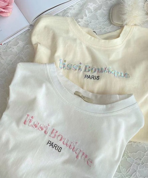 lissi Boutique（リージーブティック）の「【lissi Boutique】lissi thank for you original tee PARISVer.（Tシャツ/カットソー・レディース・ベージュ/イエロー・FREE）」の8枚目の写真